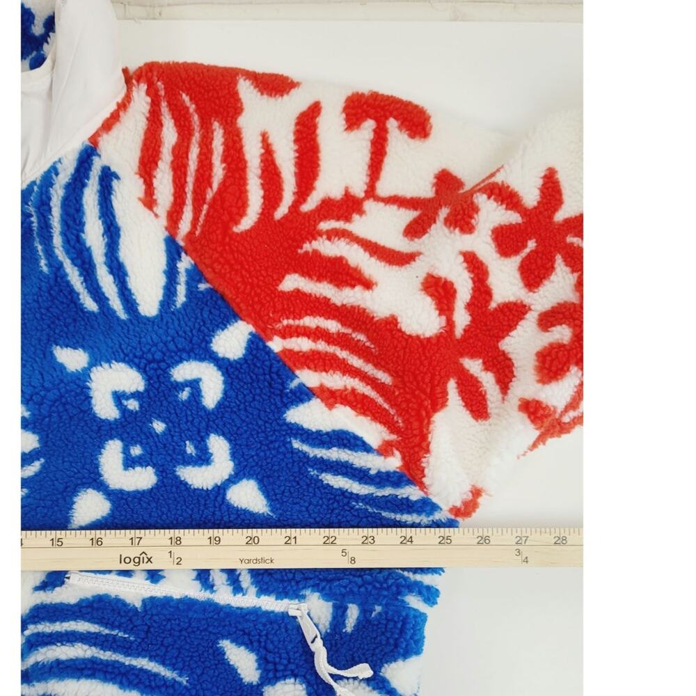 Free People Red White and Blue Floral Sherpa Jacket - Picture 14 of 16
